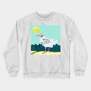 Seaside Gull Collage Crewneck Sweatshirt